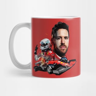 Sebastian Vettel low poly Mug